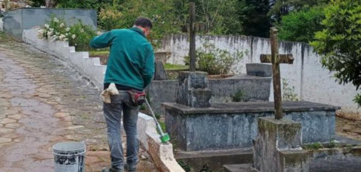 CemitÃÂ©rio de Campos do JordÃÂ£o acelera preparativos para o Dia de Finados
